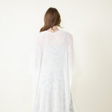 Long Fringe Kimono for Women in Ivory