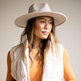 Love Tree Cropped Corduroy Puffer Vest for Women in Cream