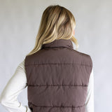 Love Tree Cropped Puffer Vest for Women in Espresso
