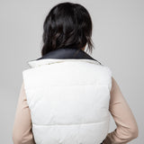 Love Tree Cropped Reversible Puffer Vest for Women in Black/White