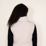 Love Tree Cropped Reversible Puffer Vest for Women in Cocoa Brown