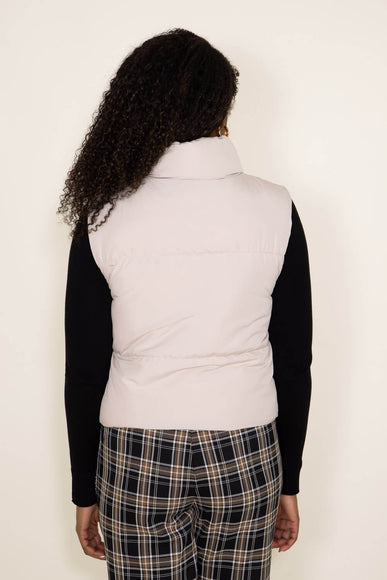 Love Tree Cropped Reversible Puffer Vest for Women in Cocoa Brown