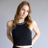 Love Tree Two Tone High Neck Tank Top for Women in Black