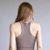 Love Tree Two Tone High Neck Tank Top for Women in Mocha