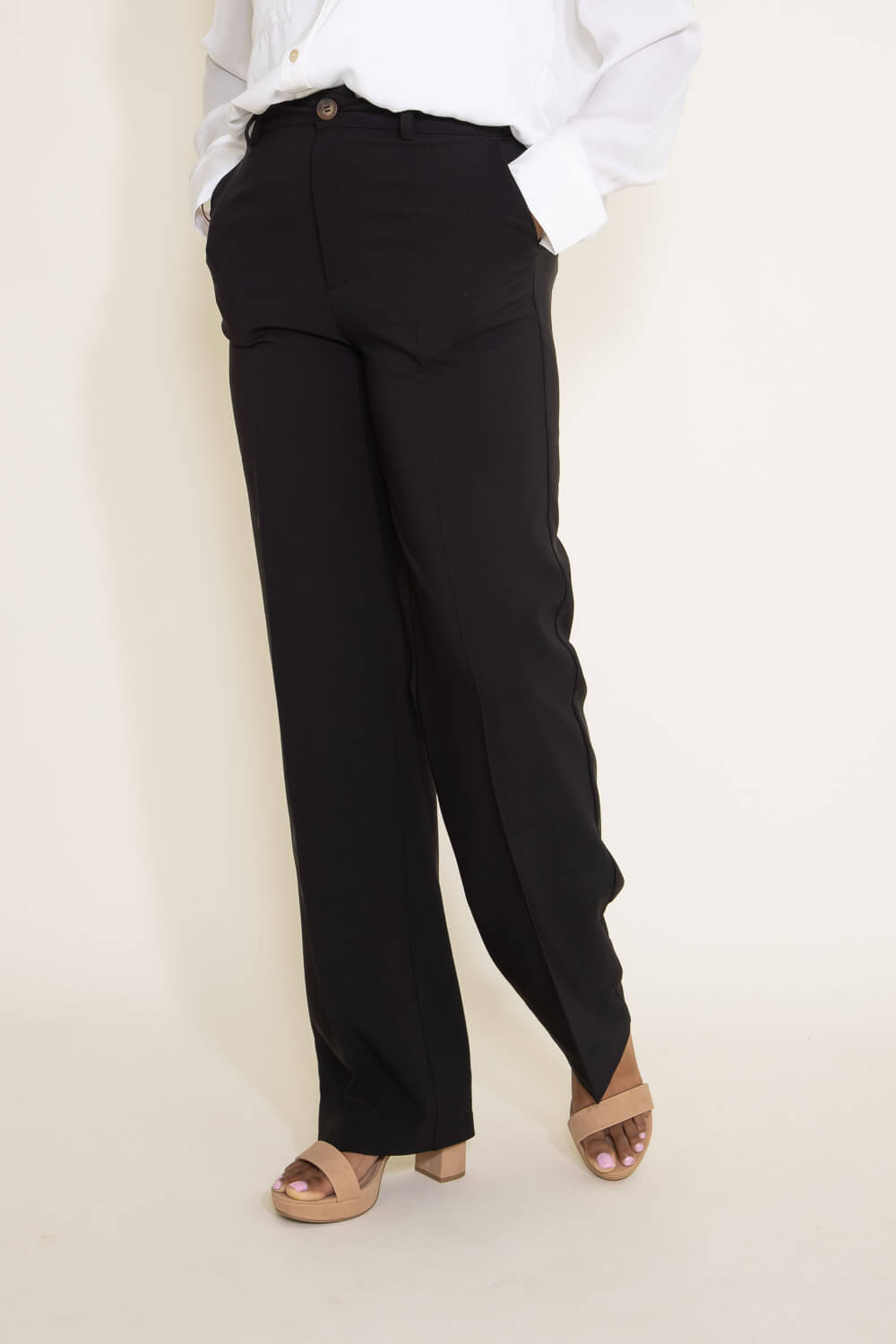 Love Tree Wide Leg Trouser Pants for Women in Black