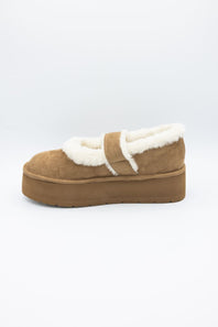 Madden Girl Platform Elena Mary Jane Slipper for Women in Latte