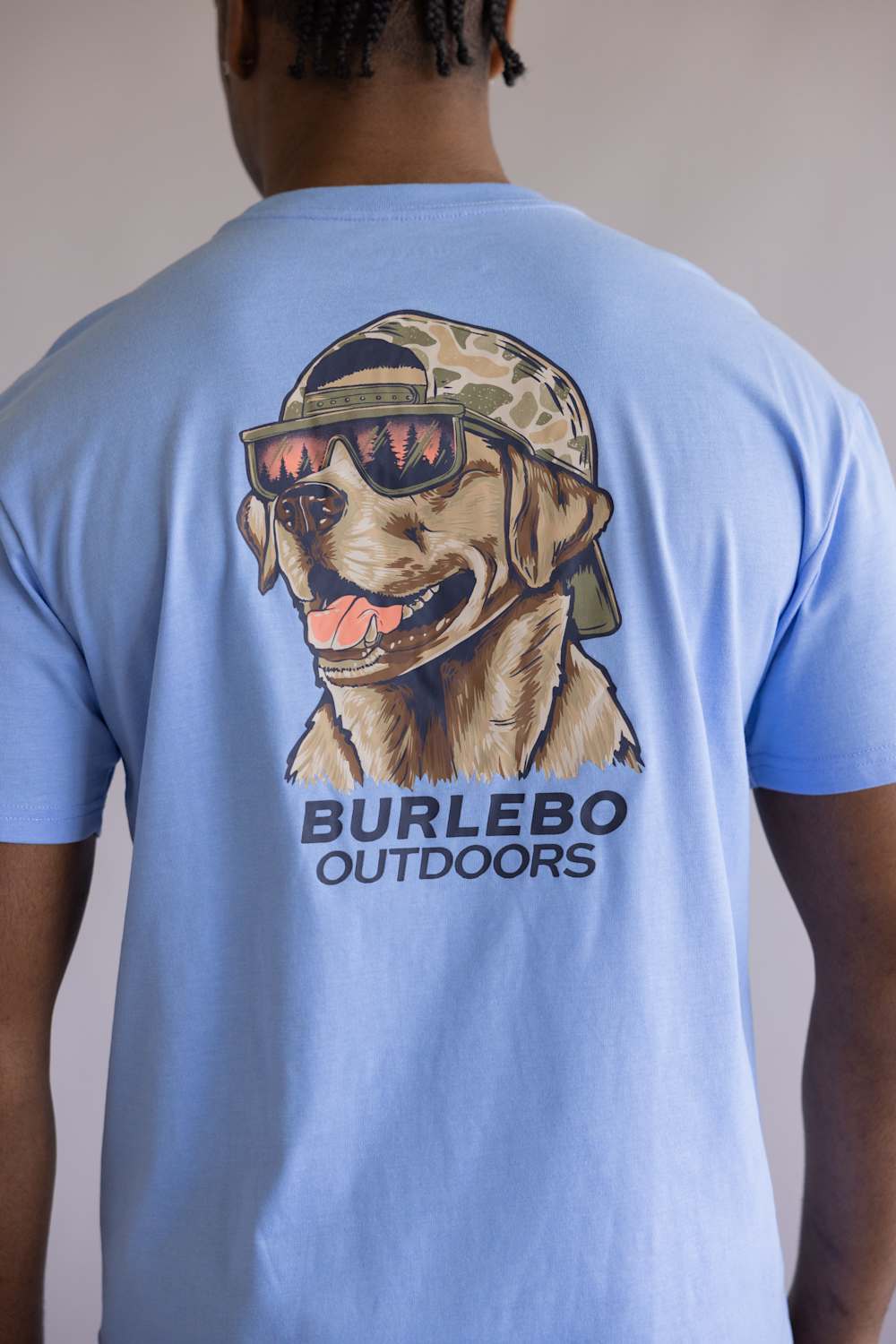 Burlebo Mallard Camo Dog T-Shirt for Men in Periwinkle Blue