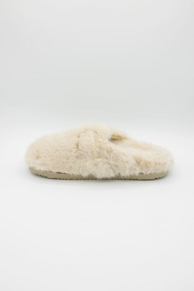 Beach by Matisse Portland Fuzzy Slippers for Women in Natural