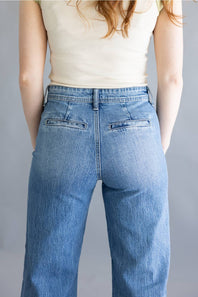 JBD Micro Patch Pocket Wide Leg Jeans for Women