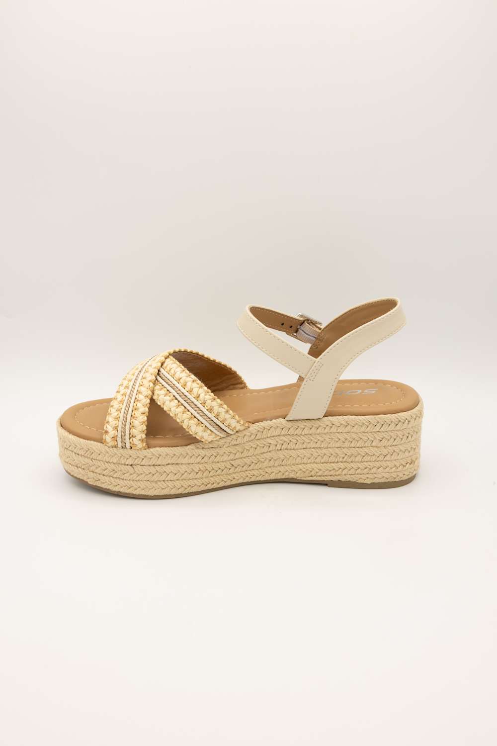 Soda Mega Rope Platform Sandals for Women in Cream