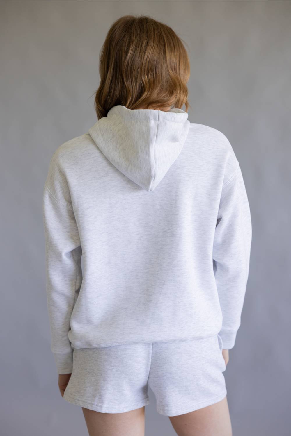 Striped Michigan Embroidered Hoodie for Women in Grey