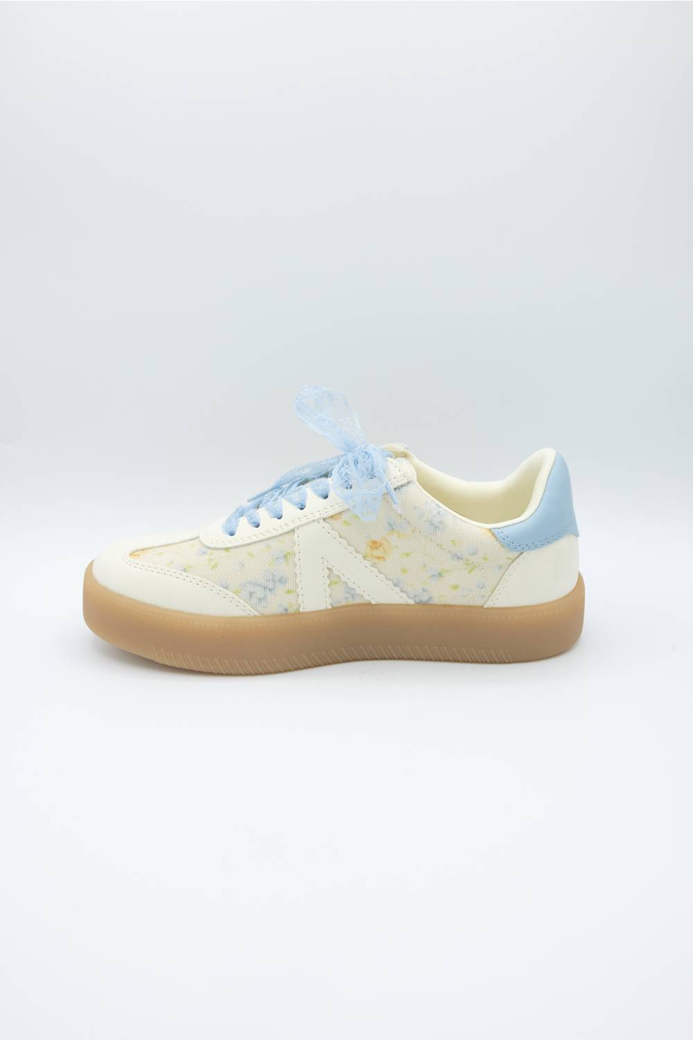 MIA Axel Sneakers for Women in Blue Floral; Sneaker with light blue accents on a white background