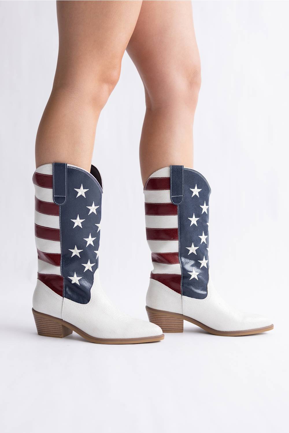 MIA Stars & Stripes Cowgirl Boots for Women in White