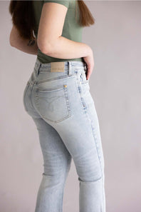 Judy Blue Mid Rise Kick Flare Jeans for Women