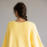 Mimosa Balloon Sleeve Knit Cardigan for Women in Yellow