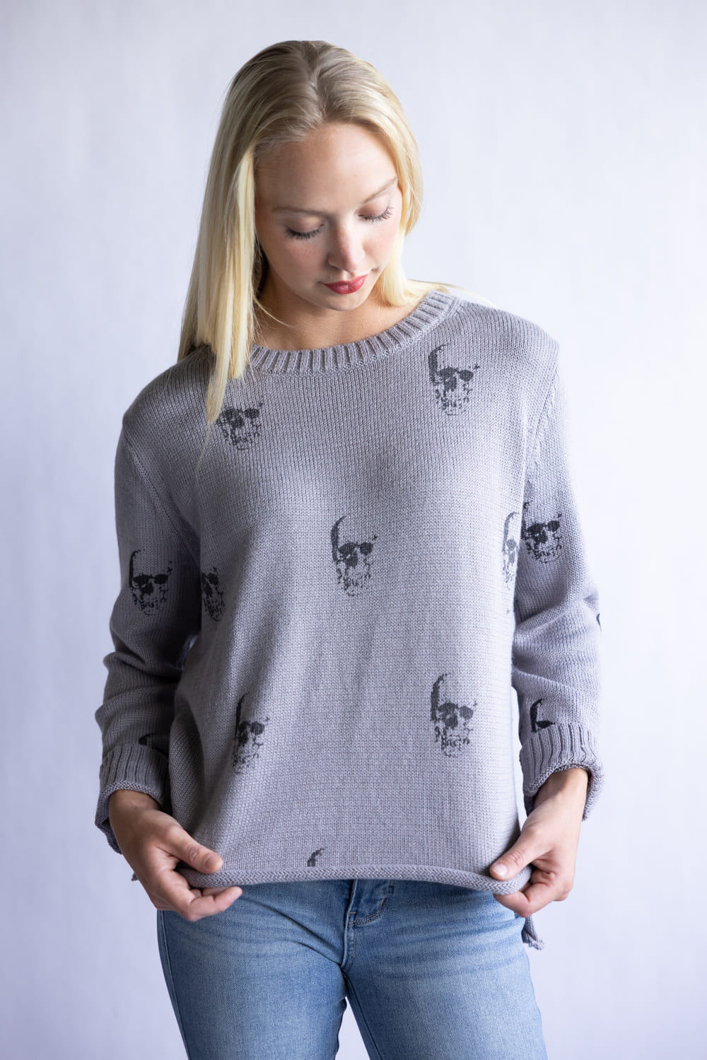 Miracle Skull Sweater for Women in Grey