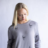 Miracle Skull Sweater for Women in Grey