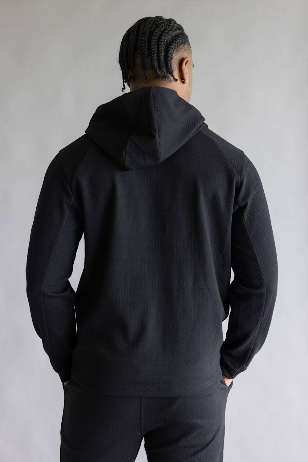 1897 Active Diamond Weave Hoodie Black 