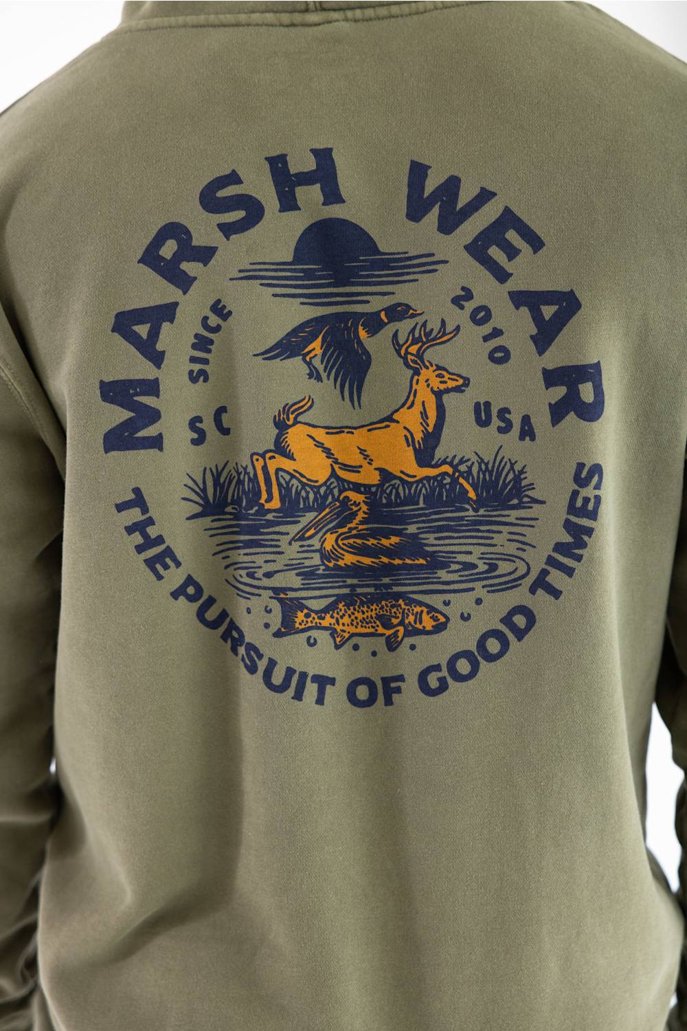 Marsh Wear Hoodie for Men in Army detail