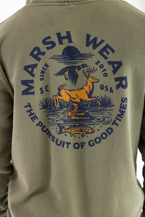 Marsh Wear Hoodie for Men in Army detail