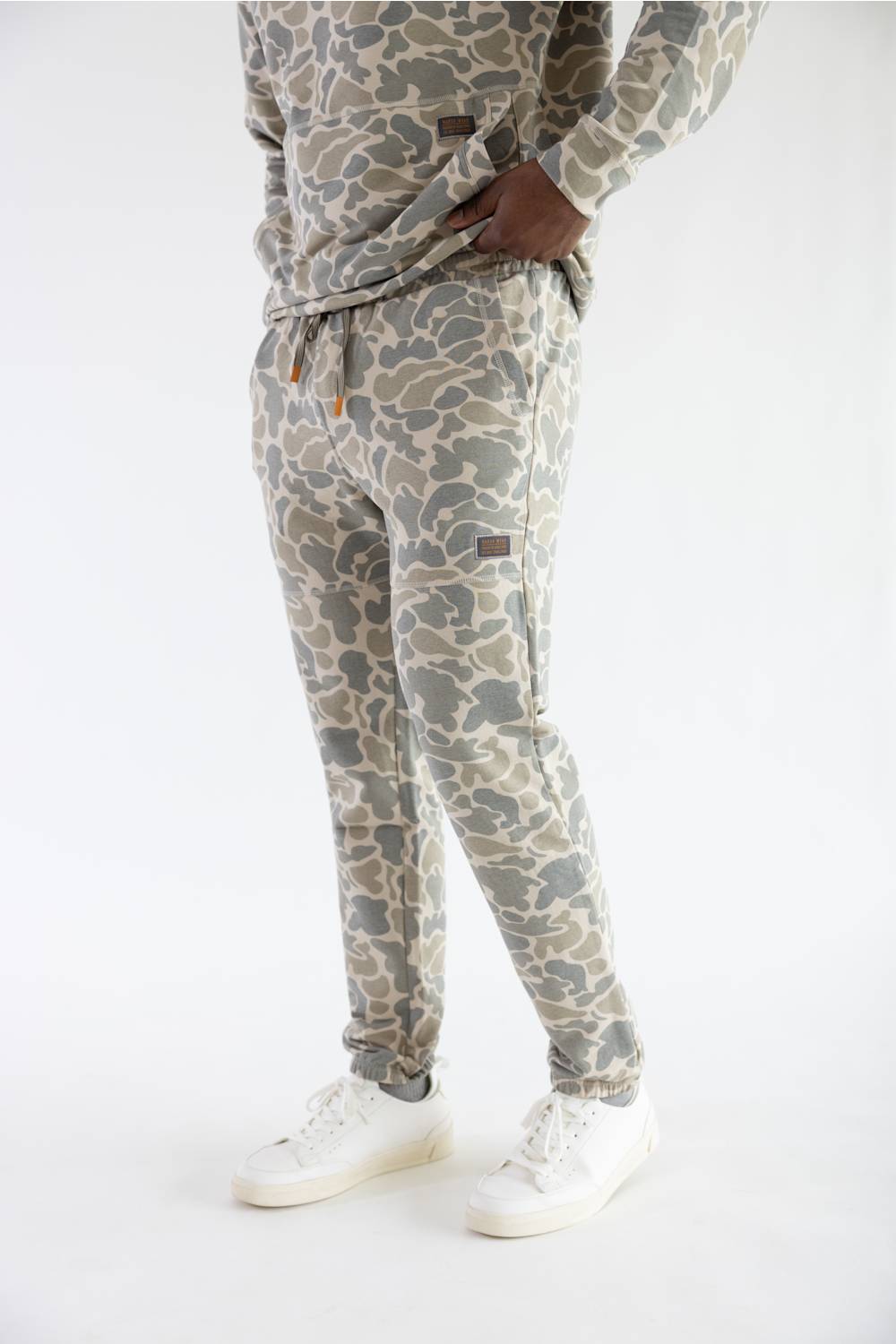 men in camo jogger