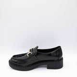 Madden Girl Ambrose Lug Loafers for Women in Black 