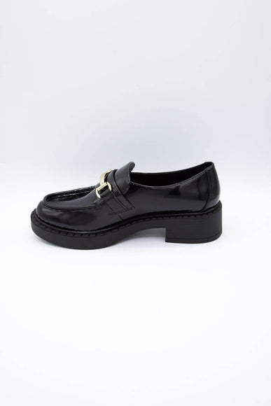 Madden Girl Ambrose Lug Loafers for Women in Black 