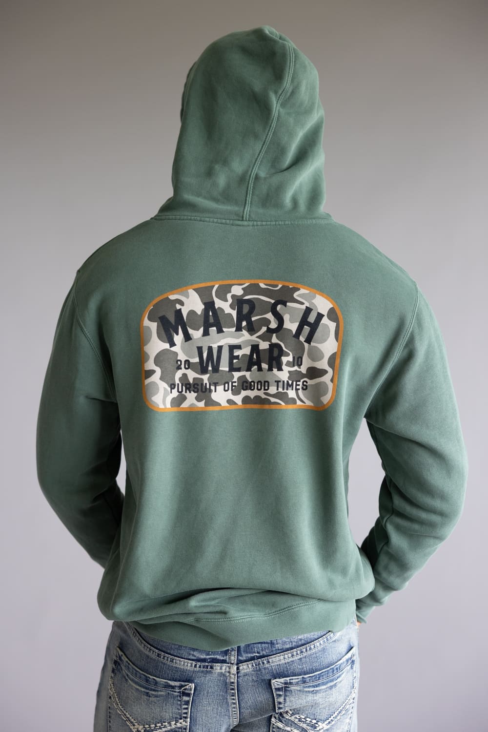 Marsh Wear Alton Camo Hoodie for Men in Alpine Green