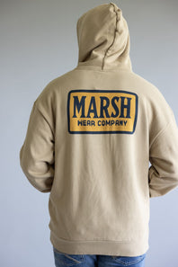 Marsh Wear Badge Hoodie for Men in Sandstone