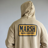 Marsh Wear Badge Hoodie for Men in Sandstone
