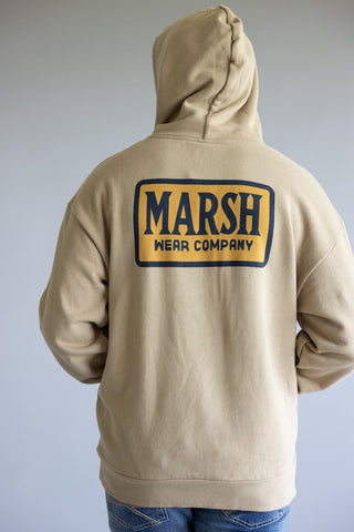 Marsh Wear Badge Hoodie for Men in Sandstone