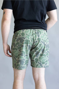 Marsh Wear TideLock 7.5” Boardshorts for Men in Green Mallard Camo