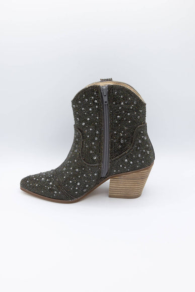 Matisse Harlow Rhinestone Cowboy Booties for Women in Smoke Black
