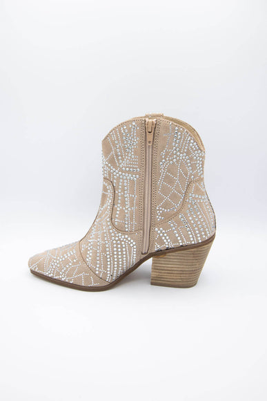 Matisse Heidi Rhinestone Cowboy Booties for Women in Natural