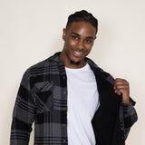 Matix Sherpa Lined Flannel Shacket for Men in Grey/Black