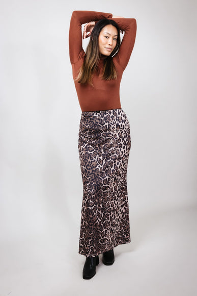 Leopard Print Maxi Skirt for Women in Animal Print
