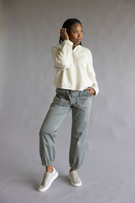 Mica Cropped Jogger Pants for Women in Ash Grey