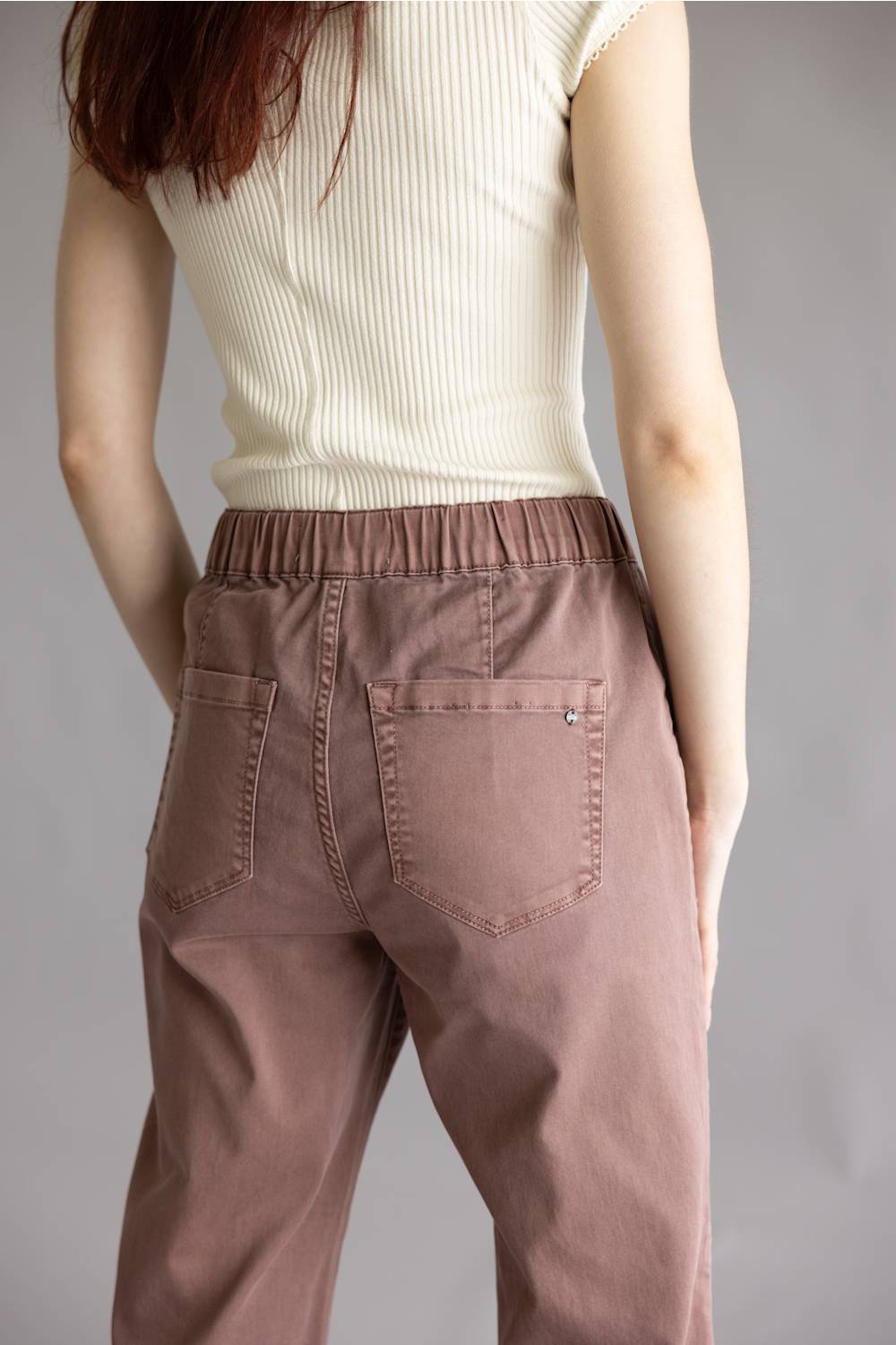 Mica Cropped Jogger Pants for Women in Brown