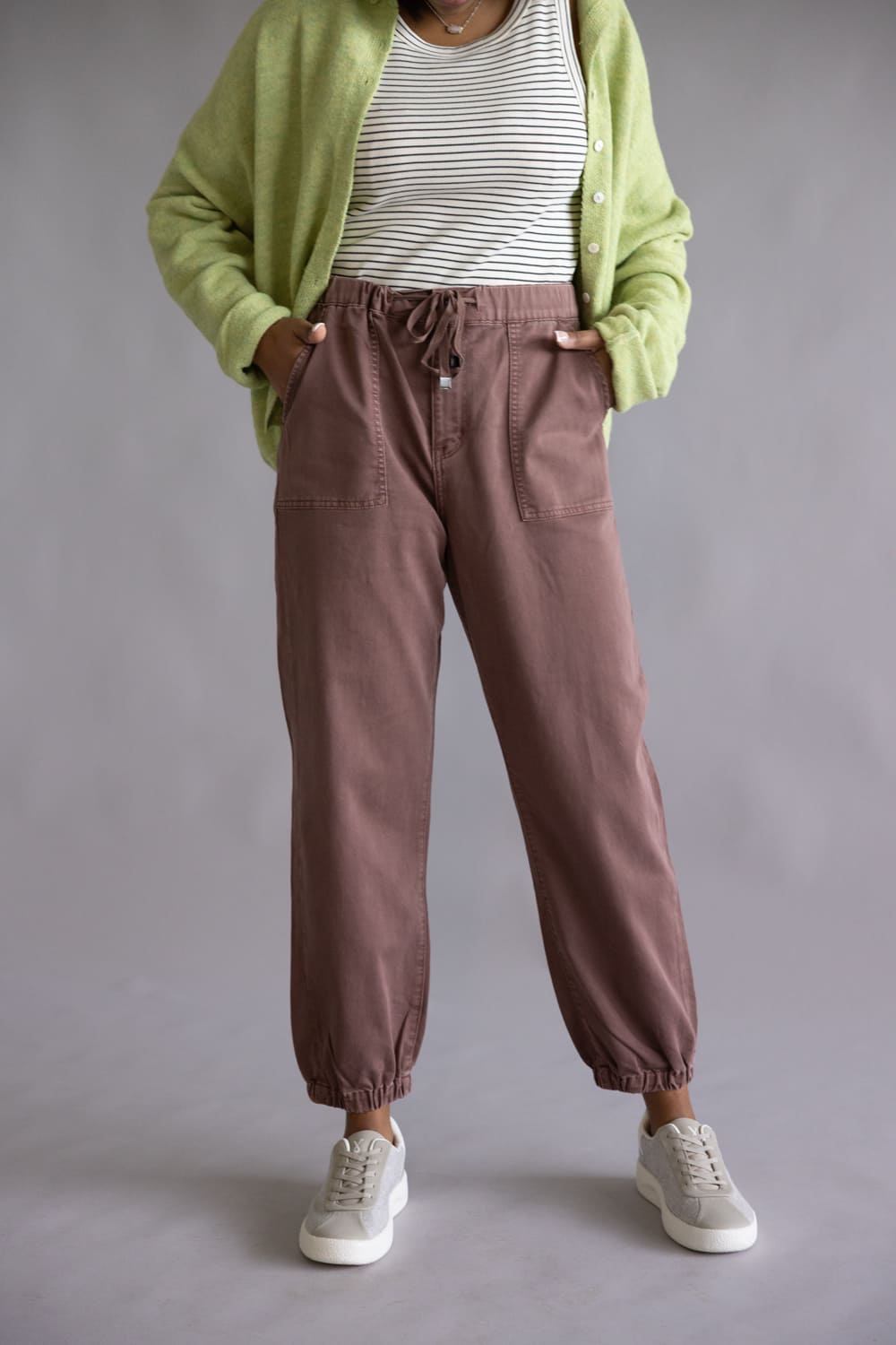 Mica Cropped Jogger Pants for Women in Cocoa