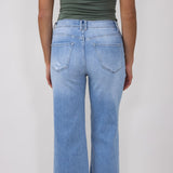 Mica High-Rise Light Wash Clean Cropped Wide Leg Jeans for Women