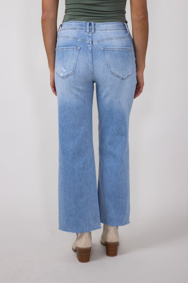 Mica High-Rise Light Wash Clean Cropped Wide Leg Jeans for Women