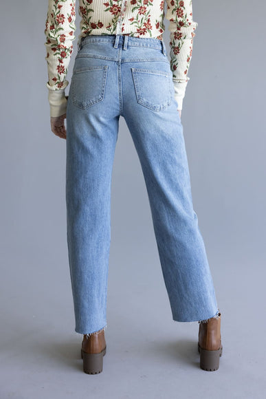 Mica Mid-Rise Medium Wash Clean Straight Leg Jeans for Women
