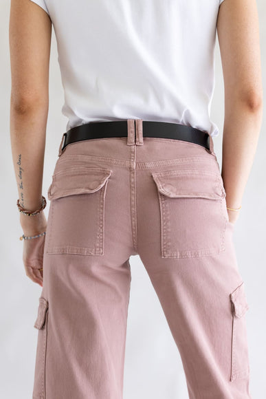Mica Mid Rise Wide Leg Cargo Jeans for Women in Mauve