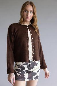 Mimosa Classic Lightweight Cardigan Top for Women in Chocolate