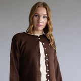 Mimosa Classic Lightweight Cardigan Top for Women in Chocolate