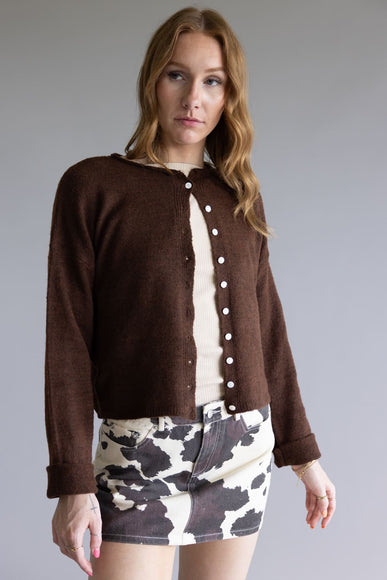 Mimosa Classic Lightweight Cardigan Top for Women in Chocolate