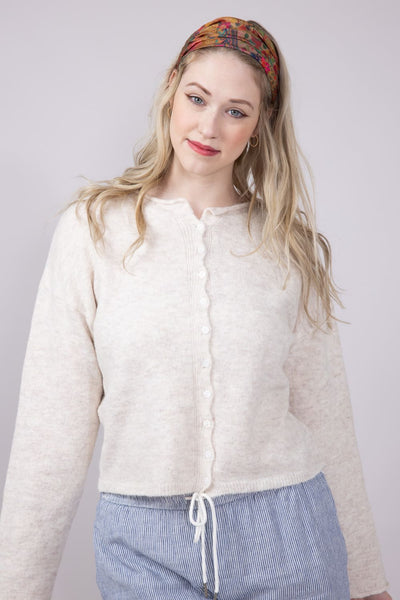 Mimosa Classic Lightweight Cardigan Top for Women in Oatmeal