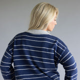 Mimosa Polo Stripe Sweater for Women in Navy