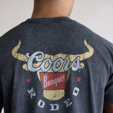 Mineral Wash Coors Rodeo Steer Head T-Shirt for Men in Black