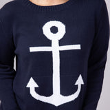 Miracle Anchor Lightweight Sweater for Women in Navy